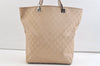 Authentic GUCCI Vintage Shoulder Tote Bag GG Canvas Leather 31243 Beige 2818K