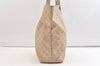 Authentic GUCCI Vintage Shoulder Tote Bag GG Canvas Leather 31243 Beige 2818K