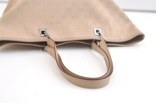 Authentic GUCCI Vintage Shoulder Tote Bag GG Canvas Leather 31243 Beige 2818K