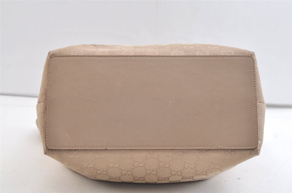 Authentic GUCCI Vintage Shoulder Tote Bag GG Canvas Leather 31243 Beige 2818K