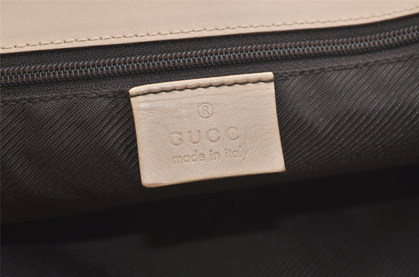 Authentic GUCCI Vintage Shoulder Tote Bag GG Canvas Leather 31243 Beige 2818K