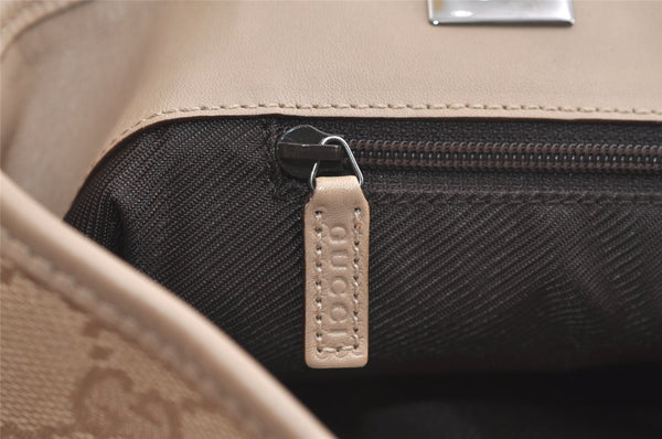 Authentic GUCCI Vintage Shoulder Tote Bag GG Canvas Leather 31243 Beige 2818K