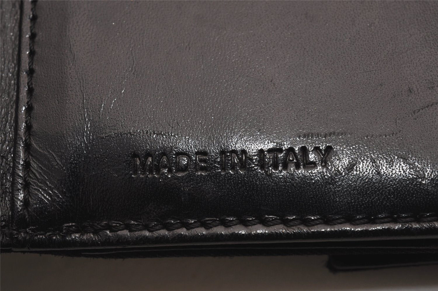 Authentic PRADA Vintage Nylon Leather Bifold Wallet Purse Black 2819J