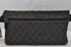 Authentic GUCCI Vintage Waist Body Bag Purse GG Canvas Leather 28566 Black 2820J