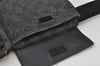 Authentic GUCCI Vintage Waist Body Bag Purse GG Canvas Leather 28566 Black 2820J