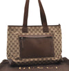 Authentic GUCCI Vintage Shoulder Tote Bag GG Canvas Leather 34339 Brown 2821J