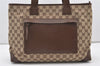 Authentic GUCCI Vintage Shoulder Tote Bag GG Canvas Leather 34339 Brown 2821J