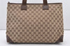 Authentic GUCCI Vintage Shoulder Tote Bag GG Canvas Leather 34339 Brown 2821J