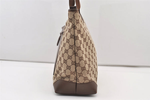 Authentic GUCCI Vintage Shoulder Tote Bag GG Canvas Leather 34339 Brown 2821J