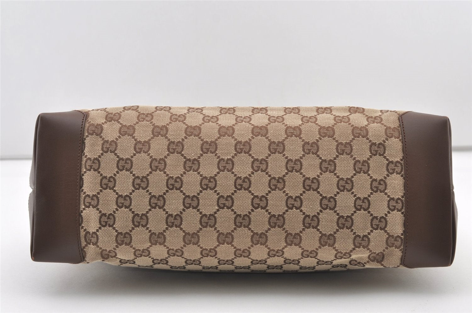 Authentic GUCCI Vintage Shoulder Tote Bag GG Canvas Leather 34339 Brown 2821J