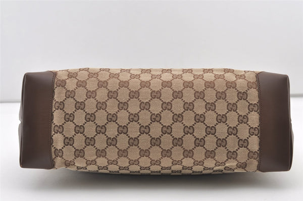 Authentic GUCCI Vintage Shoulder Tote Bag GG Canvas Leather 34339 Brown 2821J