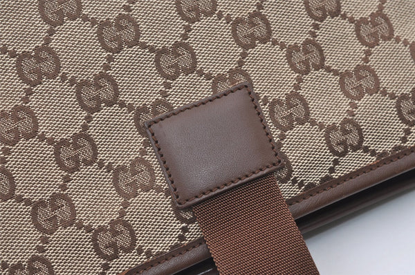 Authentic GUCCI Vintage Shoulder Tote Bag GG Canvas Leather 34339 Brown 2821J