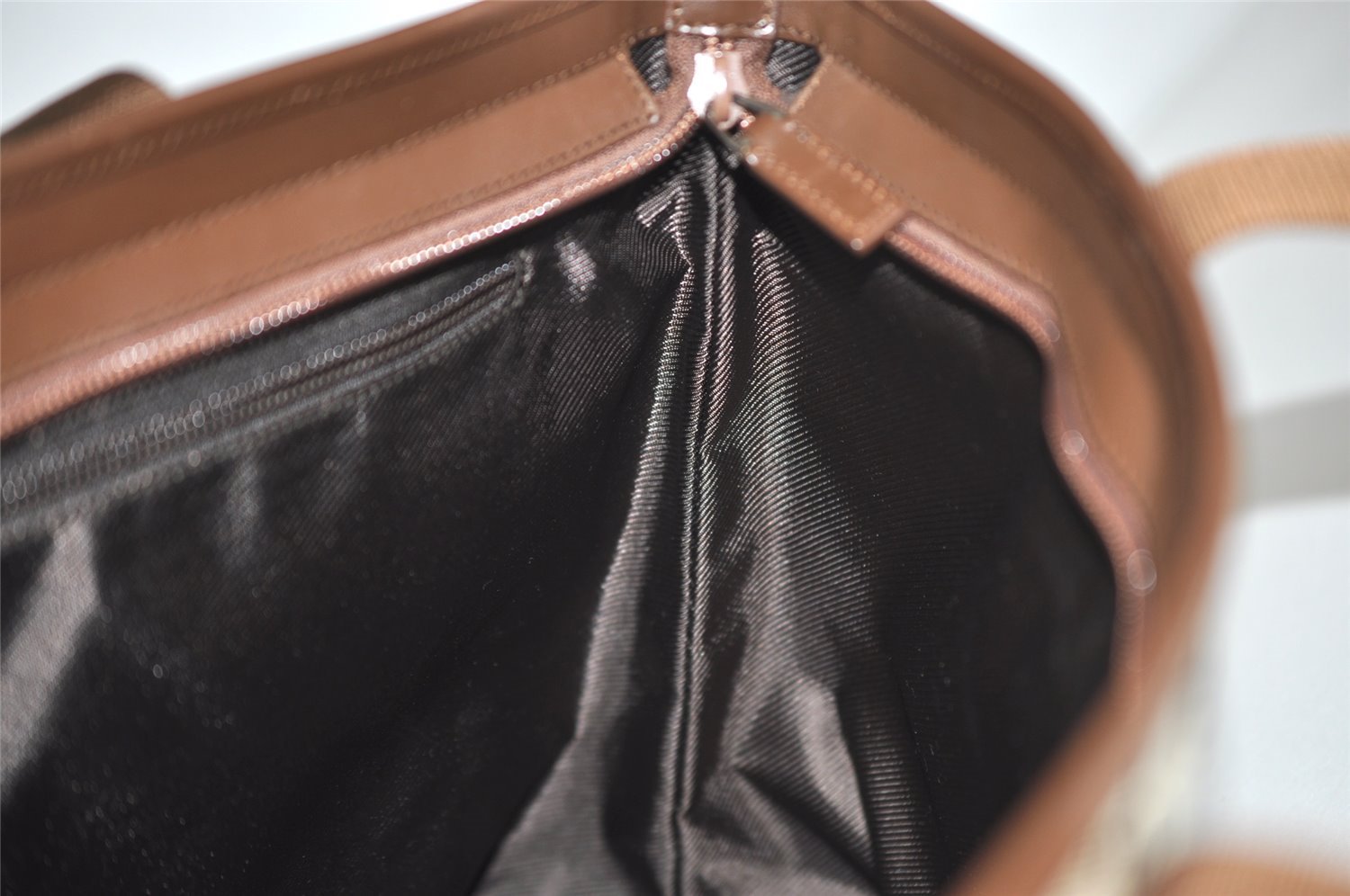 Authentic GUCCI Vintage Shoulder Tote Bag GG Canvas Leather 34339 Brown 2821J