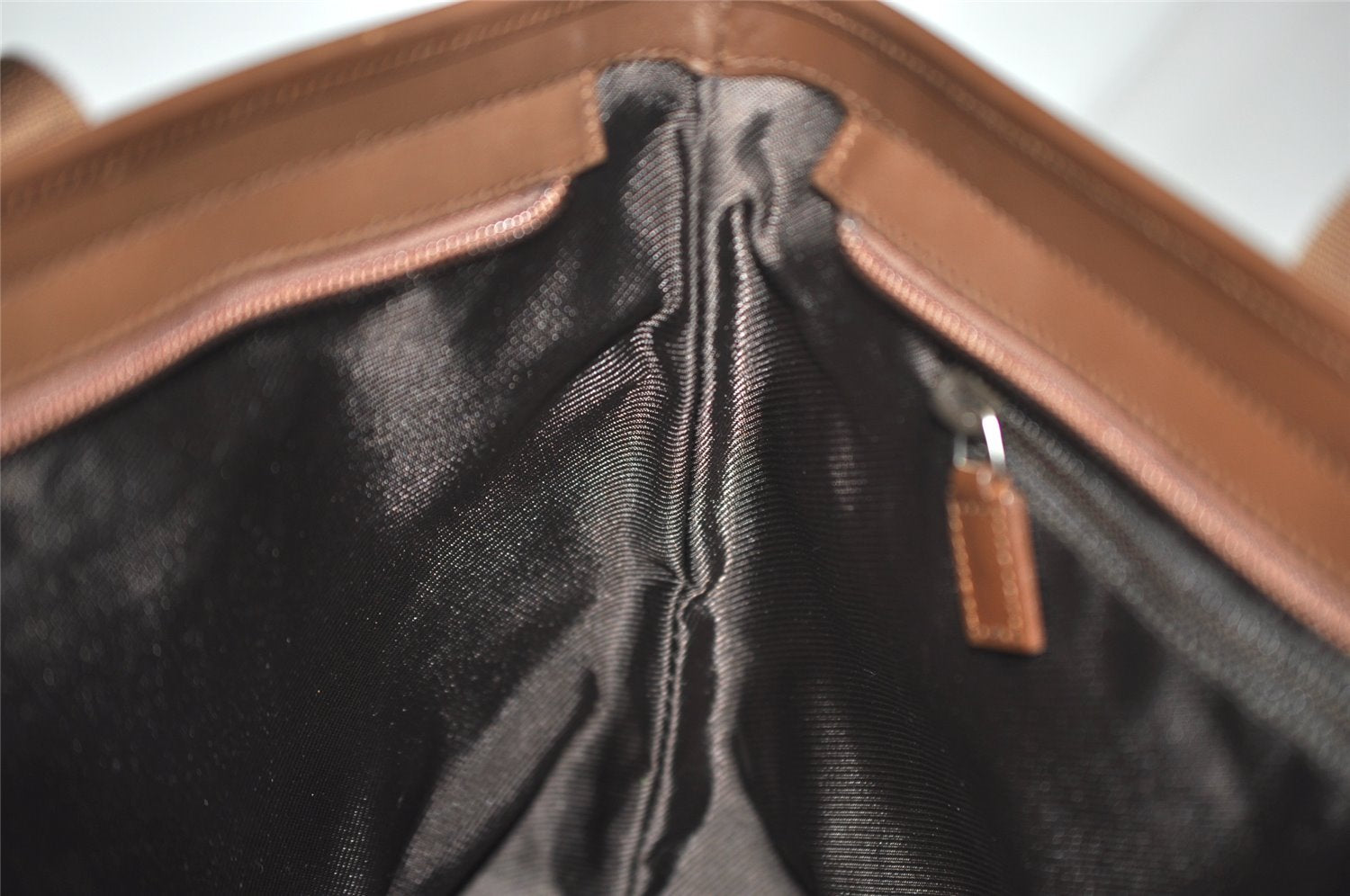 Authentic GUCCI Vintage Shoulder Tote Bag GG Canvas Leather 34339 Brown 2821J