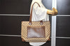 Authentic GUCCI Vintage Shoulder Tote Bag GG Canvas Leather 34339 Brown 2821J