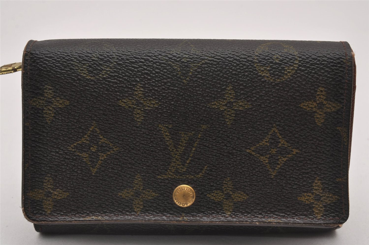 Auth Louis Vuitton Monogram Porte Monnaie Billets Tresor Wallet M61730 LV 2822J