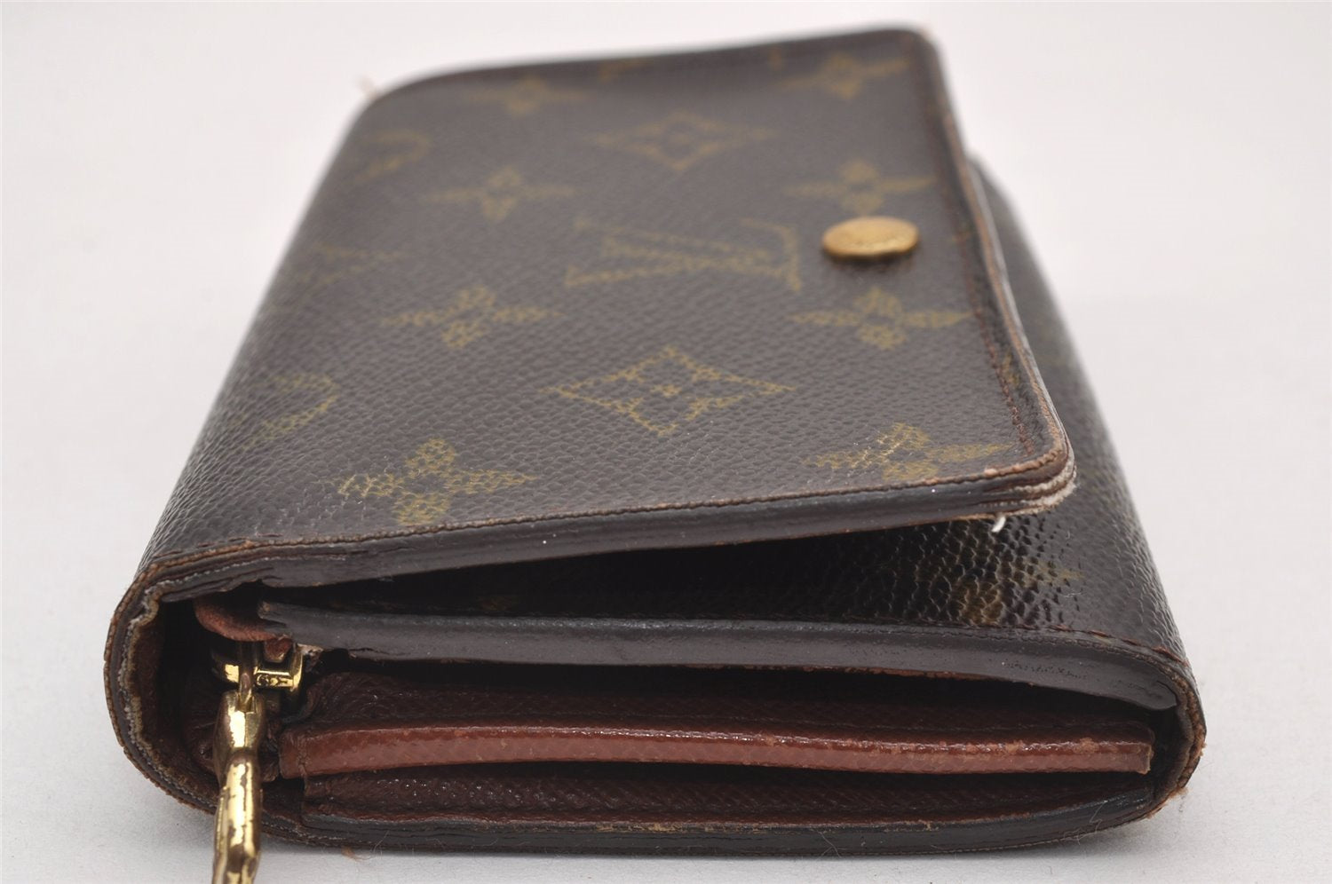 Auth Louis Vuitton Monogram Porte Monnaie Billets Tresor Wallet M61730 LV 2822J