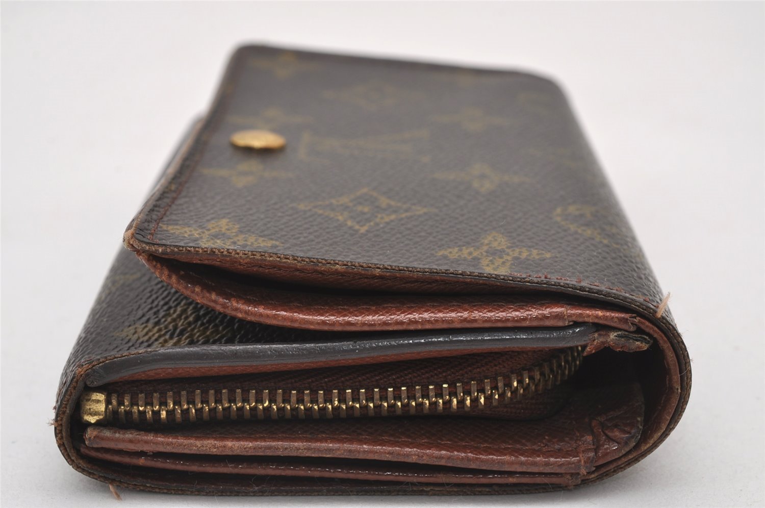 Auth Louis Vuitton Monogram Porte Monnaie Billets Tresor Wallet M61730 LV 2822J