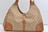 Authentic GUCCI Jackie Shoulder Hand Bag GG Canvas Leather 124404 Beige 2822K