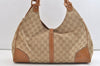 Authentic GUCCI Jackie Shoulder Hand Bag GG Canvas Leather 124404 Beige 2822K