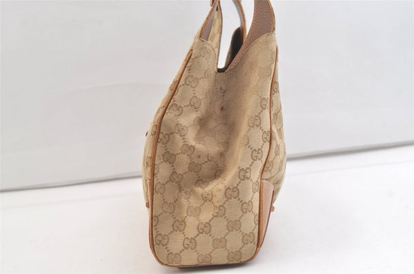 Authentic GUCCI Jackie Shoulder Hand Bag GG Canvas Leather 124404 Beige 2822K