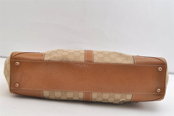 Authentic GUCCI Jackie Shoulder Hand Bag GG Canvas Leather 124404 Beige 2822K