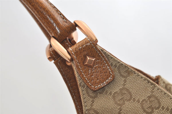 Authentic GUCCI Jackie Shoulder Hand Bag GG Canvas Leather 124404 Beige 2822K