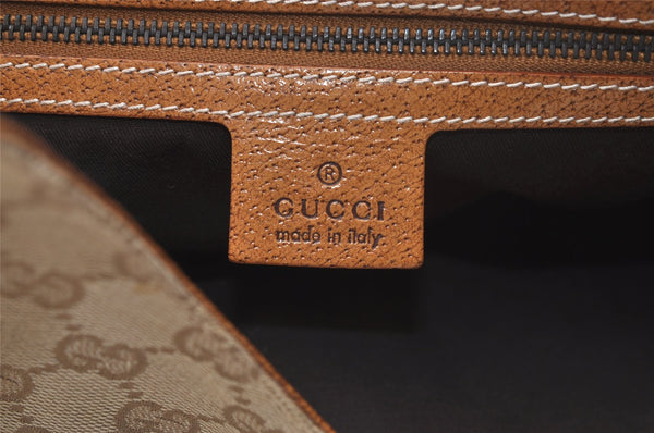Authentic GUCCI Jackie Shoulder Hand Bag GG Canvas Leather 124404 Beige 2822K