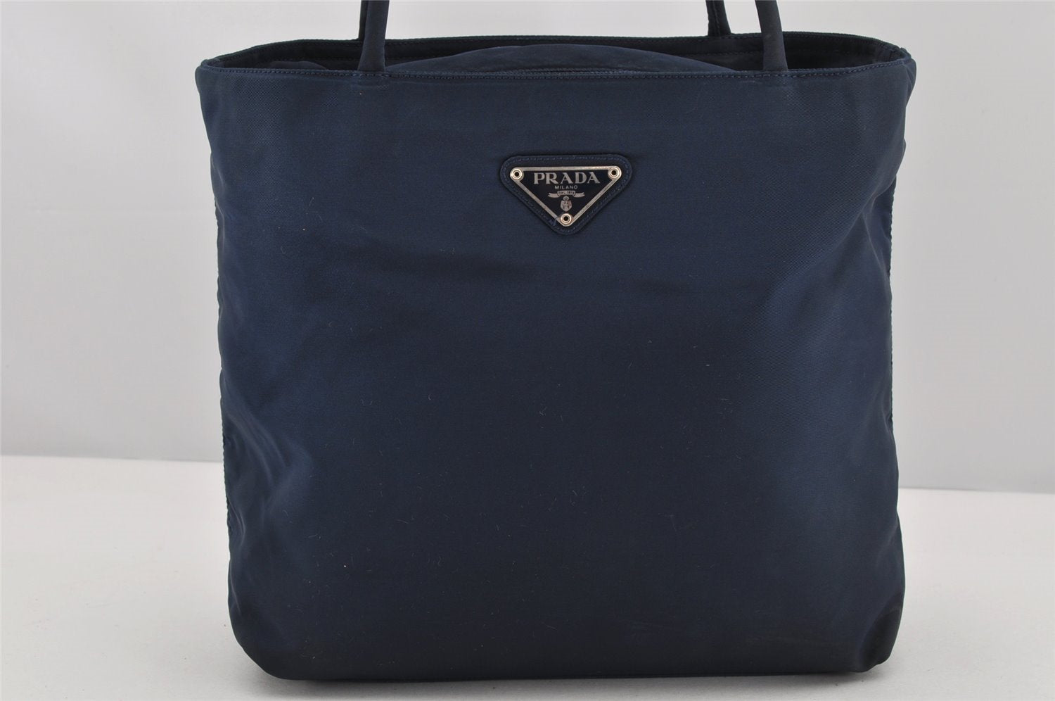 Authentic PRADA Vintage Nylon Tessuto Shoulder Tote Bag Purse Navy Blue 2823K