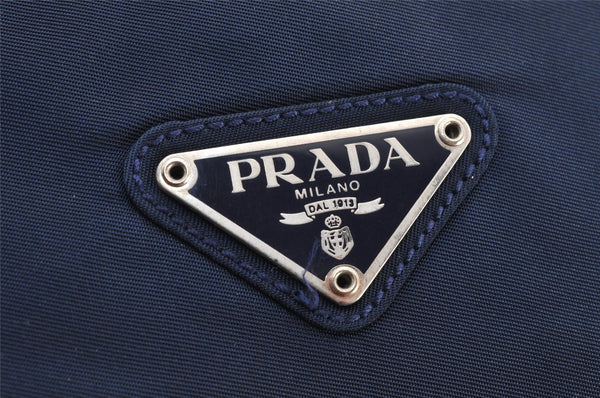 Authentic PRADA Vintage Nylon Tessuto Shoulder Tote Bag Purse Navy Blue 2823K