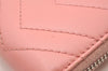 Authentic GUCCI GG Marmont Double G Long Wallet Purse Leather 443123 Pink 2825I