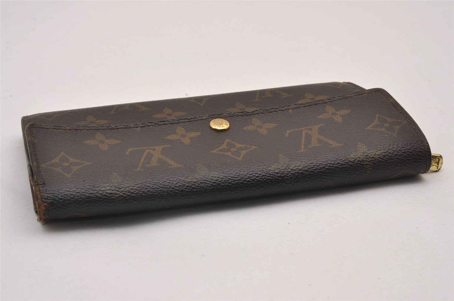 Authentic Louis Vuitton Monogram Pochette Porte Monnaie Credit Wallet Junk 2825J