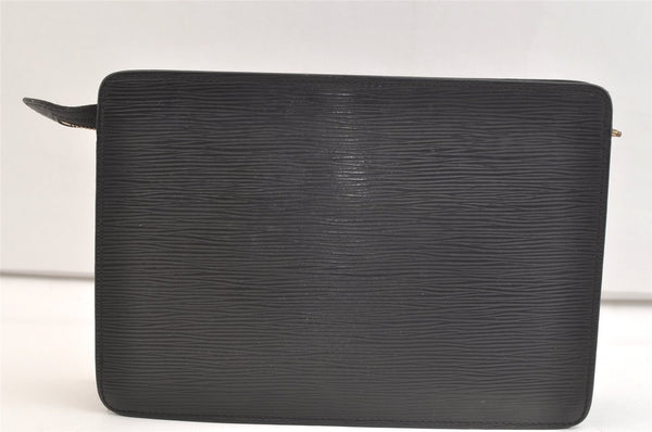 Authentic Louis Vuitton Epi Pochette Homme Clutch Hand Bag Black M52522 LV 2825K