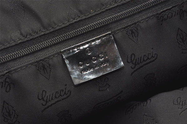 Authentic GUCCI Jolie Shoulder Tote Bag GG Canvas Enamel 211975 Black 2827J