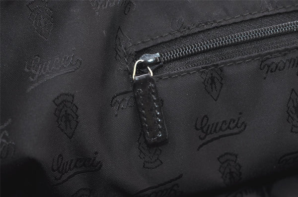 Authentic GUCCI Jolie Shoulder Tote Bag GG Canvas Enamel 211975 Black 2827J