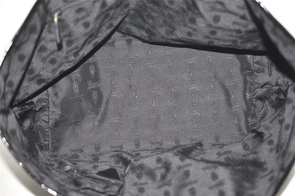 Authentic GUCCI Jolie Shoulder Tote Bag GG Canvas Enamel 211975 Black 2827J