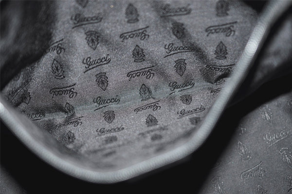 Authentic GUCCI Jolie Shoulder Tote Bag GG Canvas Enamel 211975 Black 2827J