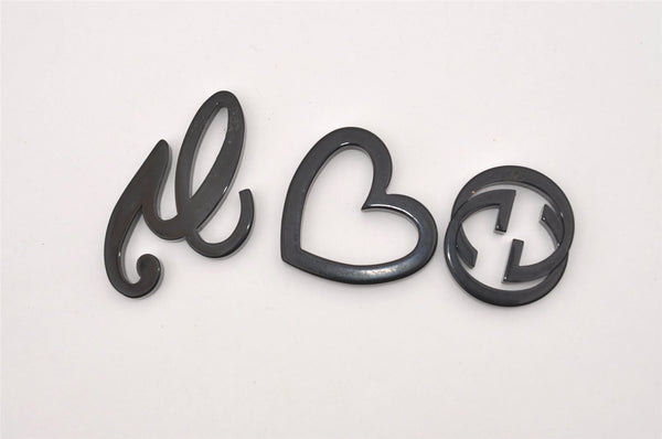 Authentic GUCCI Jolie Shoulder Tote Bag GG Canvas Enamel 211975 Black 2827J