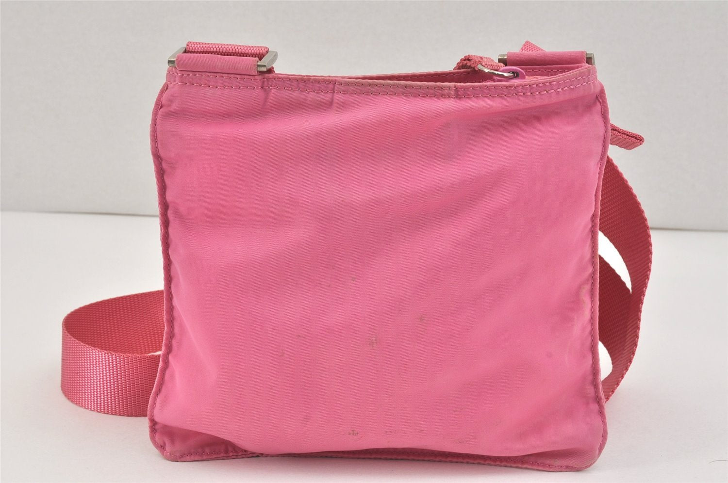 Authentic PRADA Nylon Tessuto Leather Shoulder Cross Body Bag Purse Pink 2827K