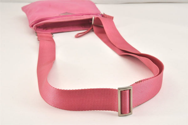 Authentic PRADA Nylon Tessuto Leather Shoulder Cross Body Bag Purse Pink 2827K