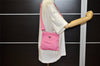 Authentic PRADA Nylon Tessuto Leather Shoulder Cross Body Bag Purse Pink 2827K