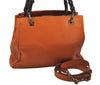 Authentic GUCCI Bamboo Shopper Small 2Way Hand Bag Leather 336032 Orange 2828J