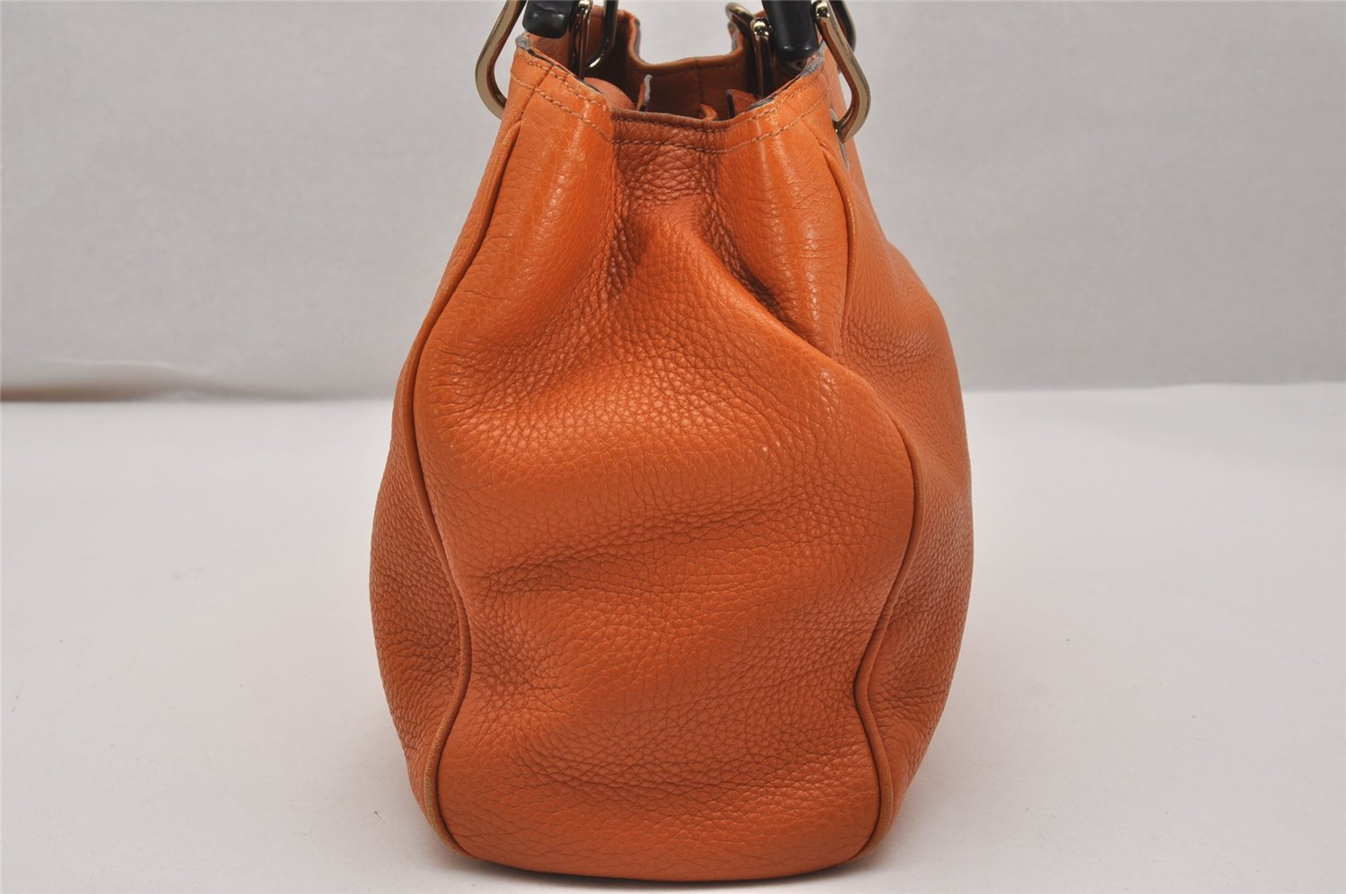 Authentic GUCCI Bamboo Shopper Small 2Way Hand Bag Leather 336032 Orange 2828J