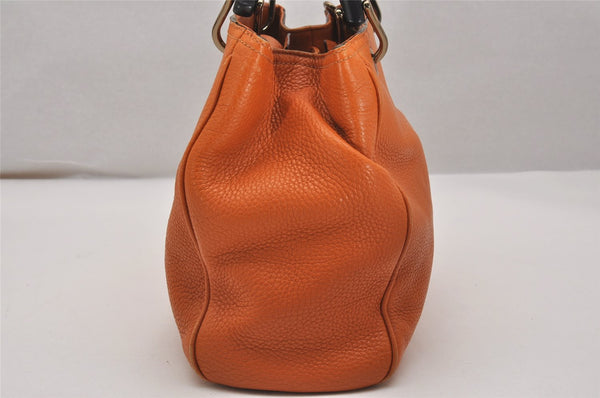 Authentic GUCCI Bamboo Shopper Small 2Way Hand Bag Leather 336032 Orange 2828J