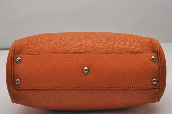 Authentic GUCCI Bamboo Shopper Small 2Way Hand Bag Leather 336032 Orange 2828J