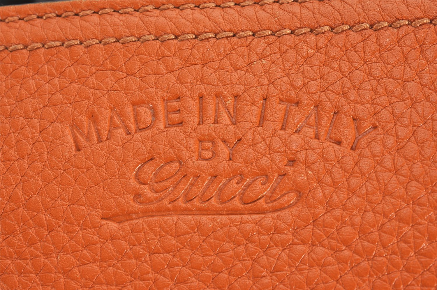 Authentic GUCCI Bamboo Shopper Small 2Way Hand Bag Leather 336032 Orange 2828J