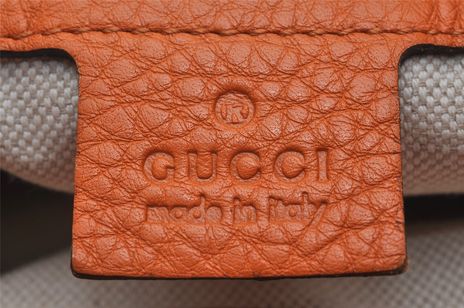 Authentic GUCCI Bamboo Shopper Small 2Way Hand Bag Leather 336032 Orange 2828J