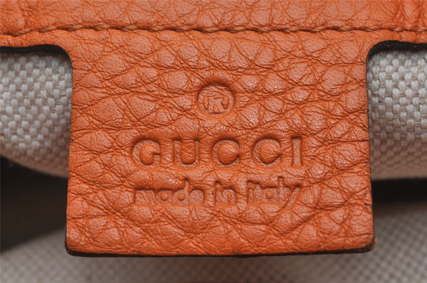 Authentic GUCCI Bamboo Shopper Small 2Way Hand Bag Leather 336032 Orange 2828J