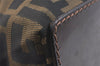 Authentic FENDI Zucca Hand Tote Bag Purse Canvas Leather Brown 2828K