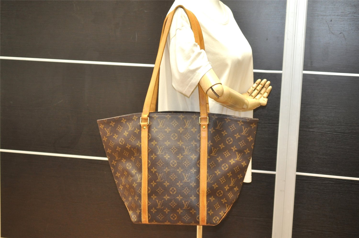 Authentic Louis Vuitton Monogram Sac Shopping PM Tote Bag M51108 LV 2829K